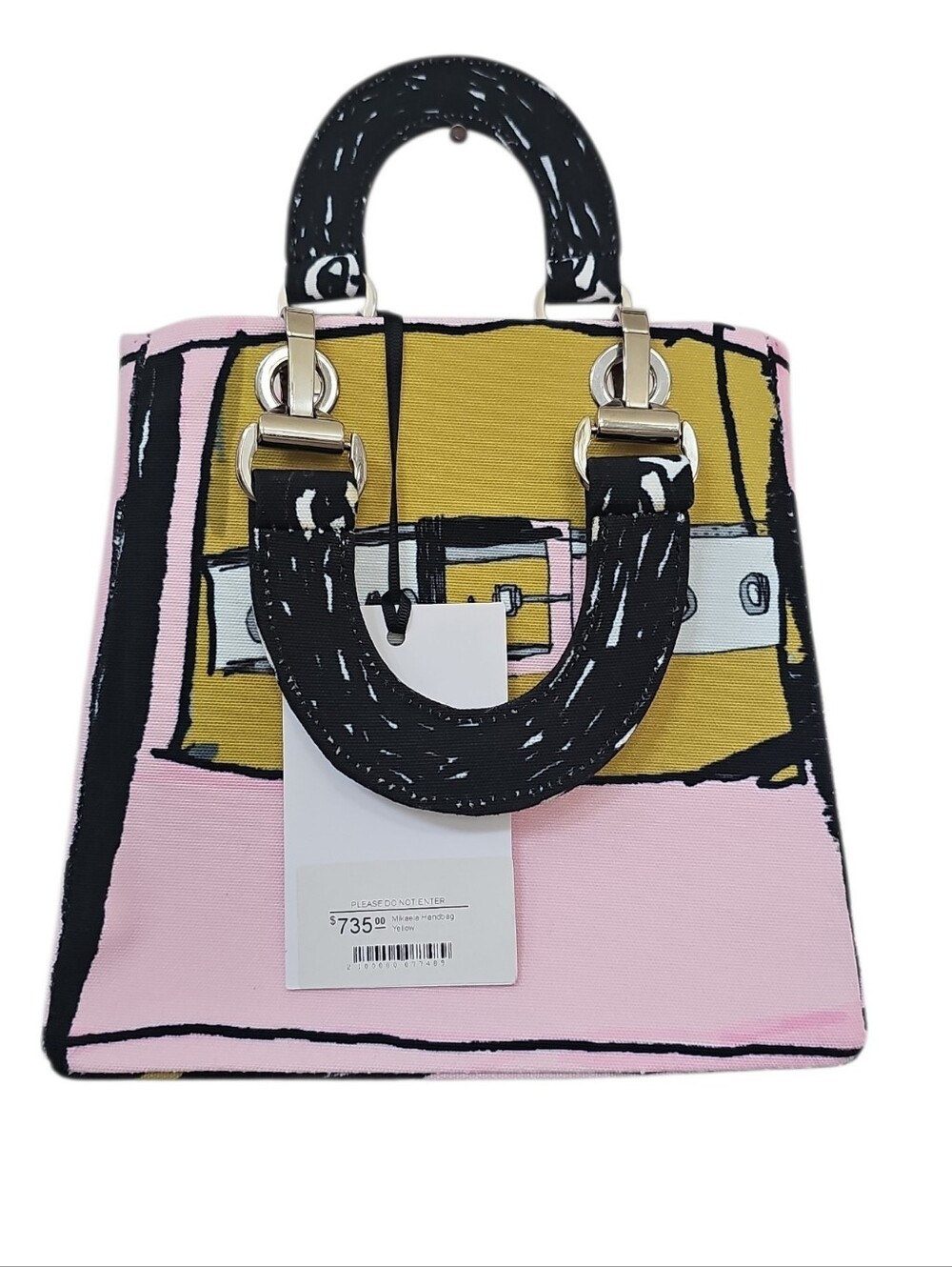 Edda Gimnes Pink Graphic Tote Mikaela Bag NWT Art Avant Garde Designer London - Picture 5 of 5